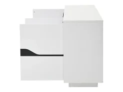 Aparador de 3 puertas - Mueble de comedor con 5 divisores regulables - blanco + negro
