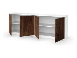Aparador de 4 puertas BUDAPEST blanco/roble río