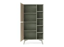 Aparador de 2 puertas con 5 estantes abiertos en madera laminada, 80x160 cm