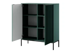Aparador de 2 puertas con patas de metal negro 104x125 cm