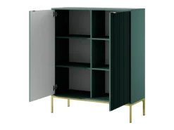 Aparador de 2 puertas con patas de metal dorado 104x125 cm