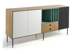 Aparador de 3 puertas de colores vivos en madera de Koleka 180 cm