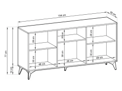 Aparador de 3 puertas de madera laminada 154x77 cm