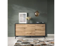 Aparador de 3 puertas de madera laminada 154x77 cm