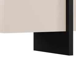 Aparador de 4 puertas en MDF - Beige y negro - LUVONIA
