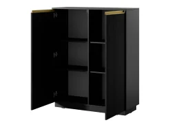 Aparador de 2 puertas en madera laminada negra 104x127 cm