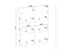 Aparador de 2 puertas en madera laminada negra 104x127 cm