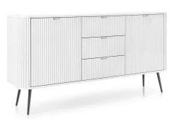 Aparador de 2 puertas y 3 cajones con patas de metal negro, 168x87 cm