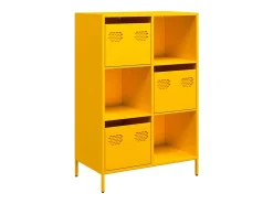 Aparador de acero amarillo mostaza 68x39x103,5 cm