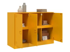 Aparador de acero amarillo mostaza 99x39x73 cm ES801925