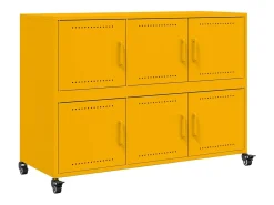 Aparador de acero amarillo mostaza 100,5x39x72 cm