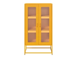 Aparador de acero amarillo mostaza 68x39x123 cm