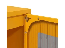 Aparador de acero amarillo mostaza 68x39x123 cm