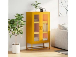 Aparador de acero amarillo mostaza 68x39x123 cm