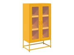 Aparador de acero amarillo mostaza 68x39x123 cm