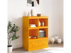Aparador de acero amarillo mostaza 67x39x95 cm ES976121