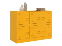 Aparador de acero amarillo mostaza 99x39x73 cm