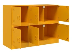 Aparador de acero amarillo mostaza 99x39x73 cm