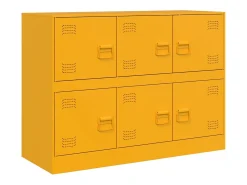 Aparador de acero amarillo mostaza 99x39x73 cm
