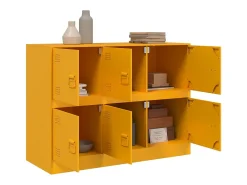 Aparador de acero amarillo mostaza 99x39x73 cm