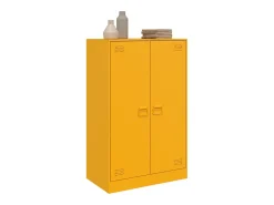 Aparador de acero amarillo mostaza 67x39x107 cm ES606651