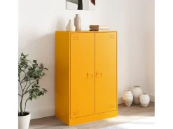 Aparador de acero amarillo mostaza 67x39x107 cm ES606651