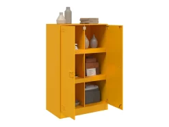 Aparador de acero amarillo mostaza 67x39x107 cm ES606651