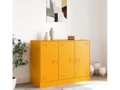 Aparador de acero amarillo mostaza 99x39x73 cm