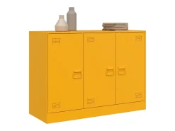 Aparador de acero amarillo mostaza 99x39x73 cm
