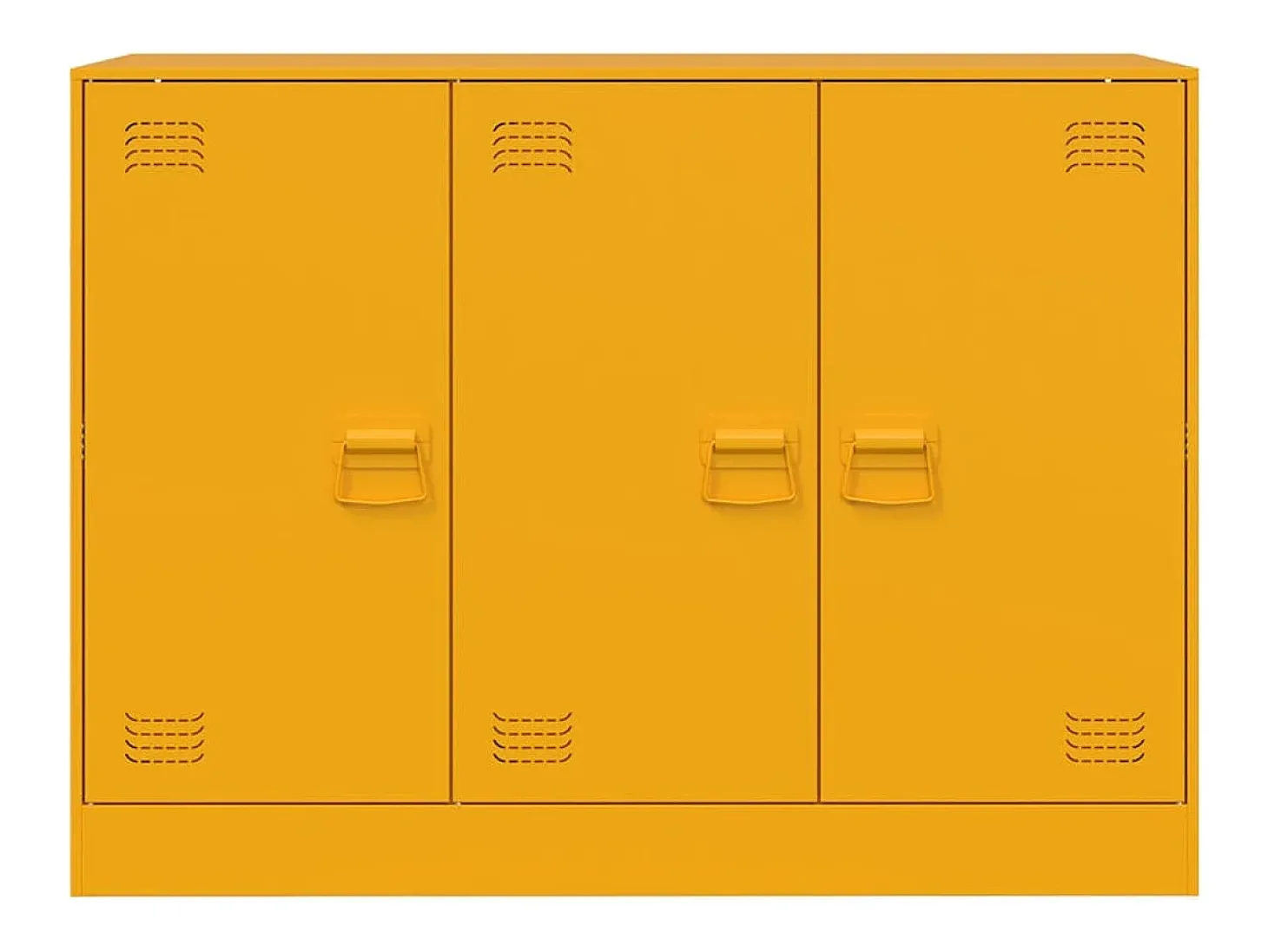 Aparador de acero amarillo mostaza 99x39x73 cm
