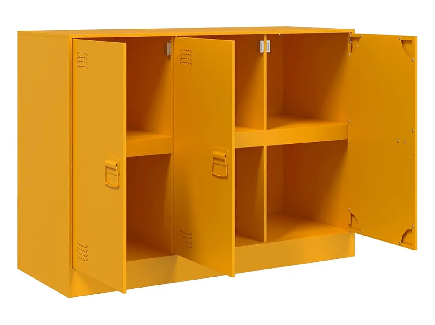 Aparador de acero amarillo mostaza 99x39x73 cm