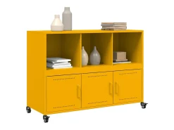 Aparador de acero amarillo mostaza 100,5x39x72 cm