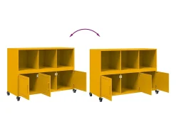 Aparador de acero amarillo mostaza 100,5x39x72 cm