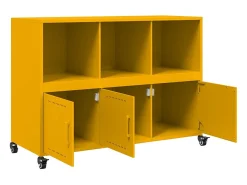 Aparador de acero amarillo mostaza 100,5x39x72 cm