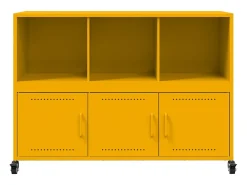 Aparador de acero amarillo mostaza 100,5x39x72 cm
