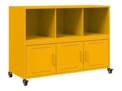 Aparador de acero amarillo mostaza 100,5x39x72 cm