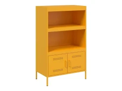 Aparador de acero amarillo mostaza 68x39x113 cm