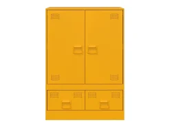 Aparador de acero amarillo mostaza 67x39x95 cm