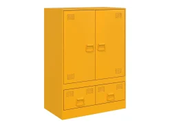 Aparador de acero amarillo mostaza 67x39x95 cm