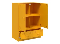 Aparador de acero amarillo mostaza 67x39x95 cm