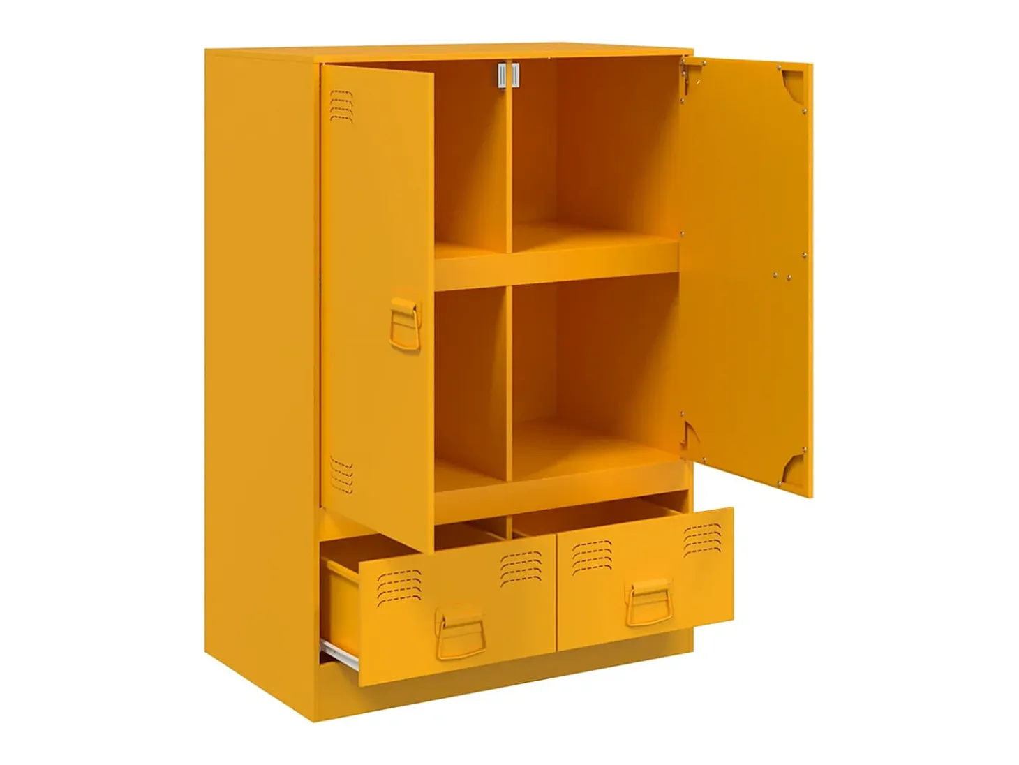 Aparador de acero amarillo mostaza 67x39x95 cm