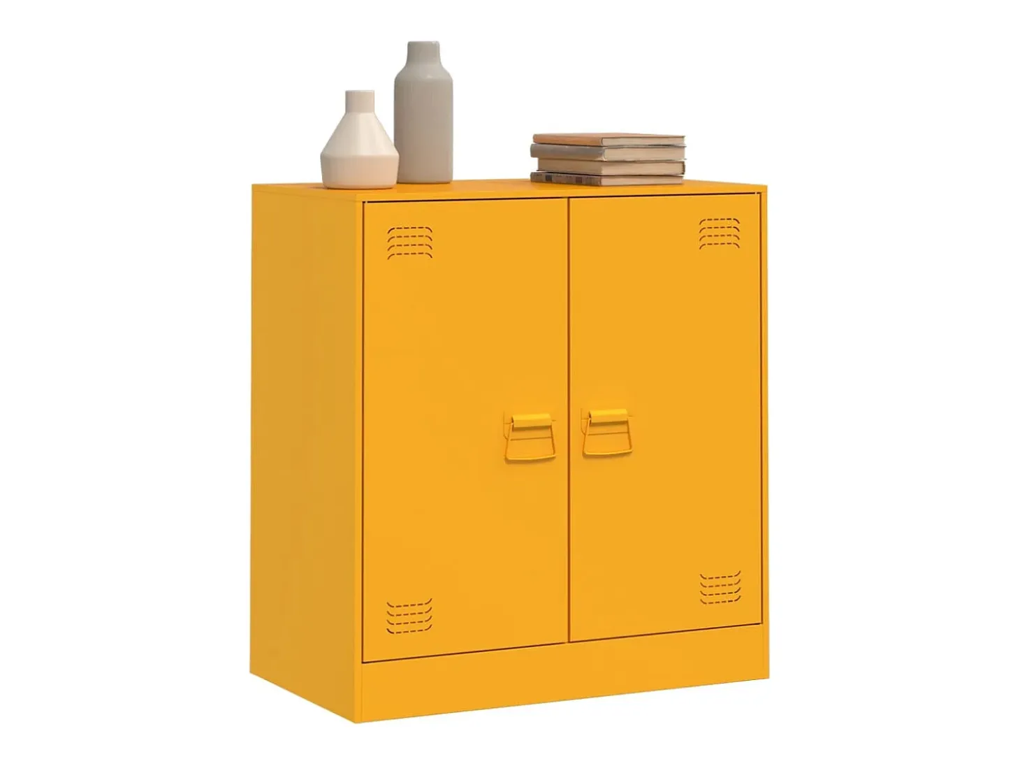 Aparador de acero amarillo mostaza 67x39x73 cm ES114719