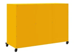 Aparador de acero amarillo mostaza 100,5x39x72 cm