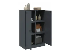 Aparador de acero antracita 67x39x107 cm ES165405