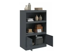 Aparador de acero antracita 67x39x107 cm ES625872