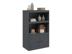 Aparador de acero antracita 67x39x107 cm ES625872