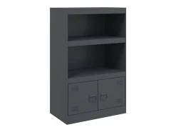 Aparador de acero antracita 67x39x107 cm ES625872