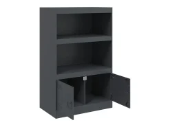 Aparador de acero antracita 67x39x107 cm