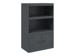 Aparador de acero antracita 67x39x107 cm