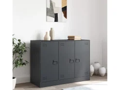 Aparador de acero antracita 99x39x73 cm